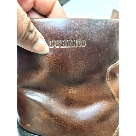 Brown Leather Durango Ankle Boots With Side Zipper size 10D - Picture 7 of 14